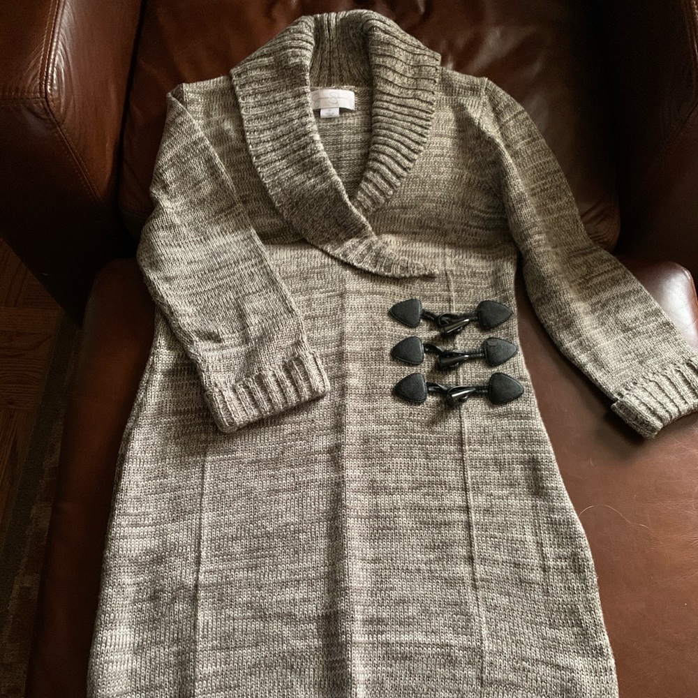 Grey Shawl CollarSweater Dress - size Medium